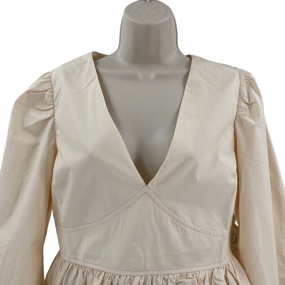 Hyacinth House | NEW Tan Puff Sleeve V Neck Elaine Blouse Top Size M - Picture 5 of 11
